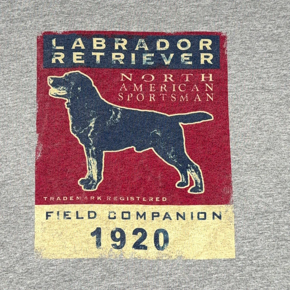 Vintage Labrador Retriever Shirt Adult 2XL XXL Gray Dog American Sportsman 90s